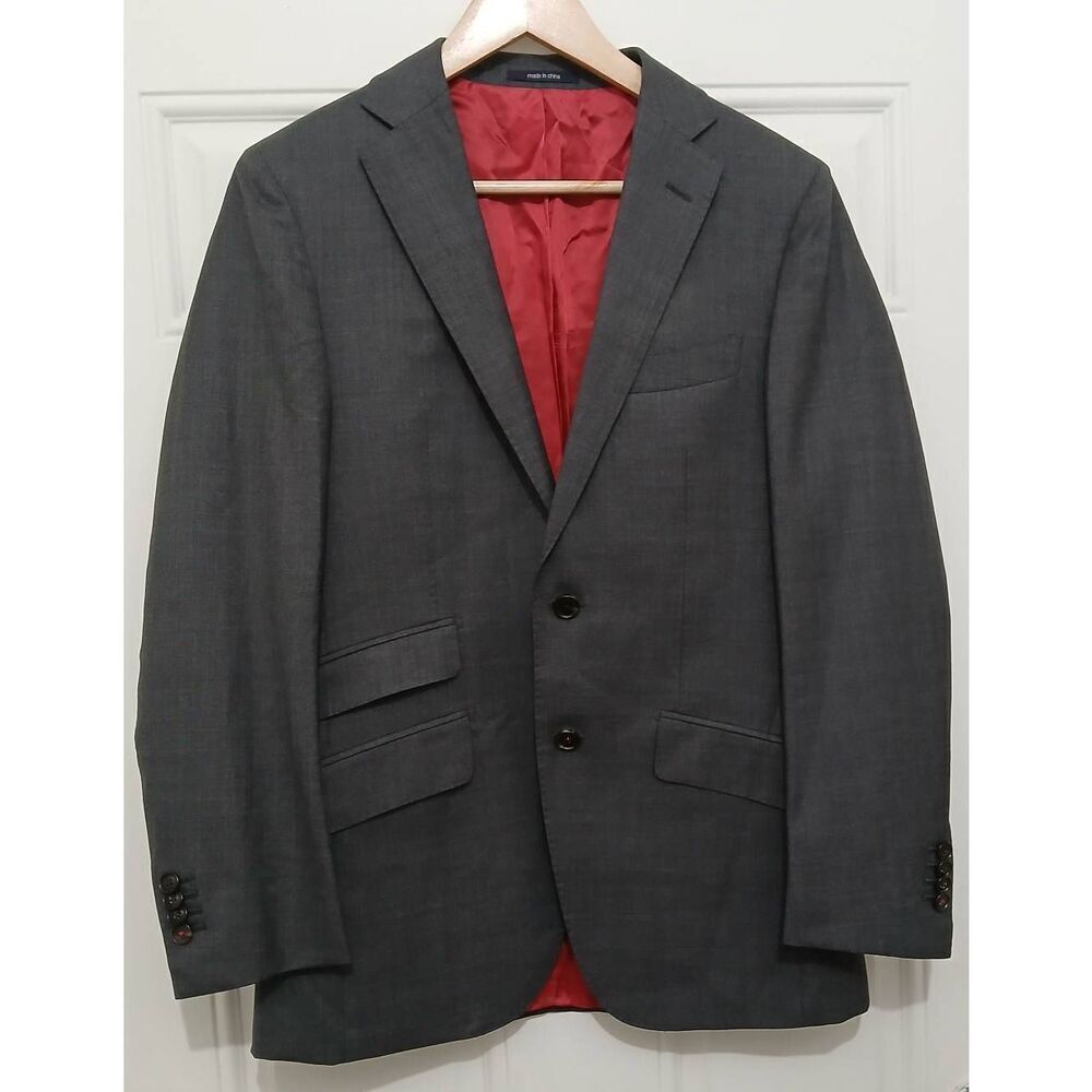 Suitsupply men sz 38R vitale barberis Italian super 150's fine wool gray blazer